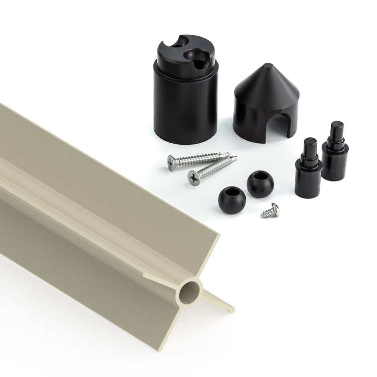 Beige fence components for healing environments